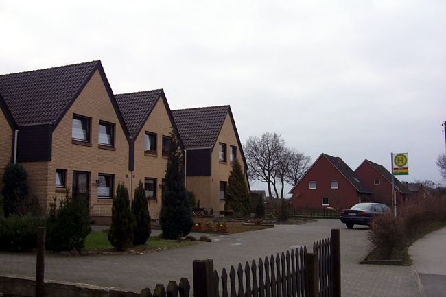 Hbsche Reihenhuser mit gepflegte Beete