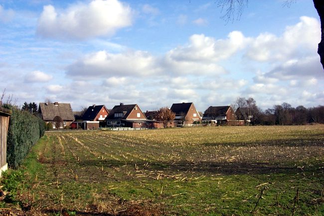 Ein Blick auf eine Wohnsiedlung