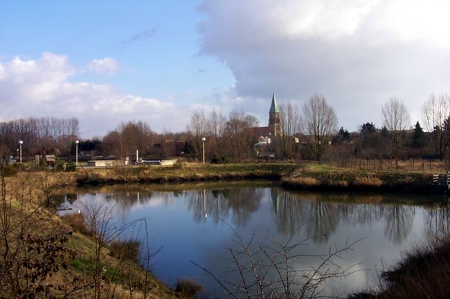 Der Teich bei der Pumpstation an der Berkel