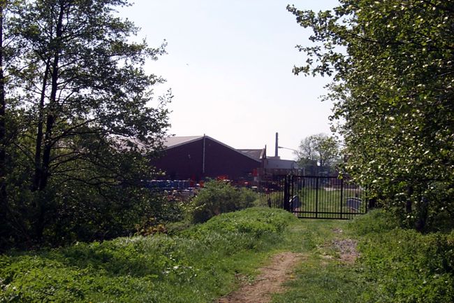 Blick entlang der alten Bahnlinie