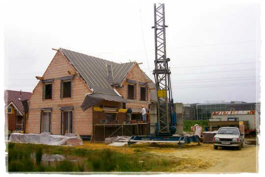 Hier wird fleiig an einem neuen Haus gebaut