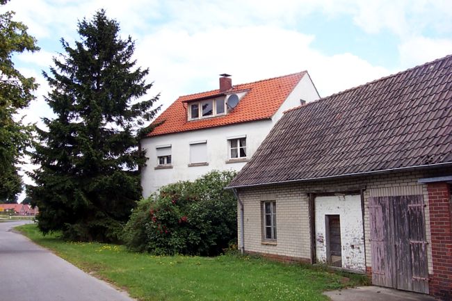 Direkt neben dem Haus steht eine beeindruckend, groe Tanne