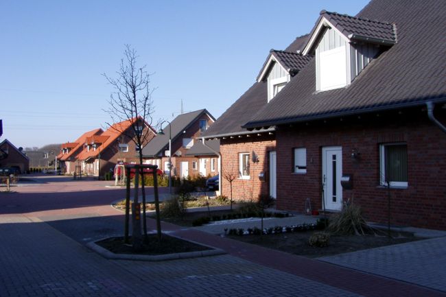 Eine ruhige Wohnsiedlung mit hbsche Huser