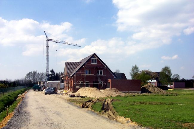 Hier entsteht ein hbsches, neues Haus