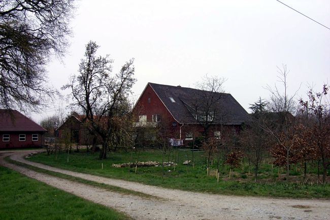 Ein Bauernhof mit mehreren Scheunen