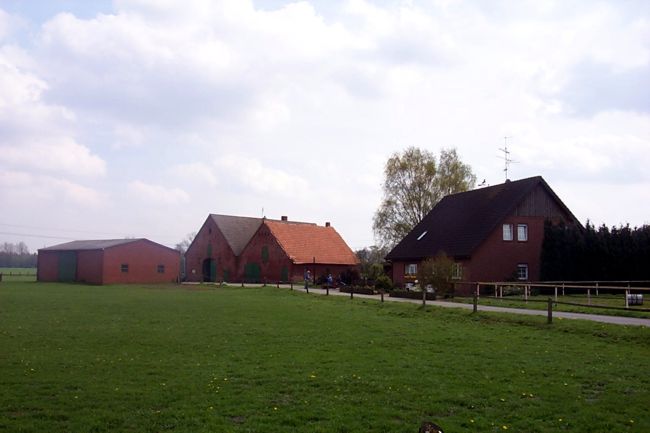 Blick auf einen Bauernhof